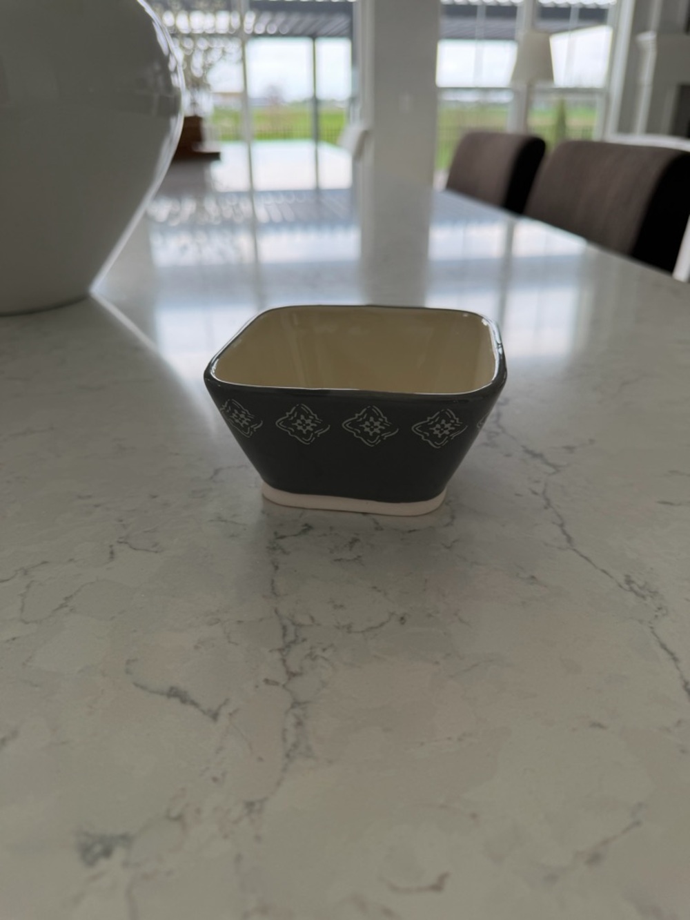 Threshold Gray Square Stoneware Bowl